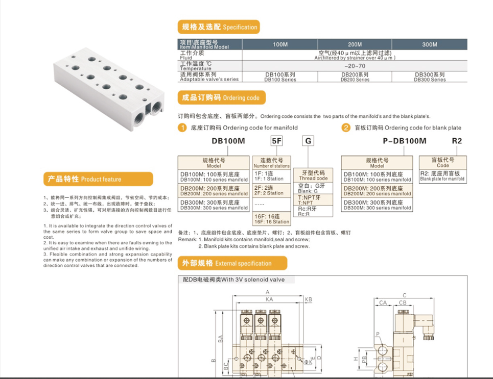 DB100M Series Manifold