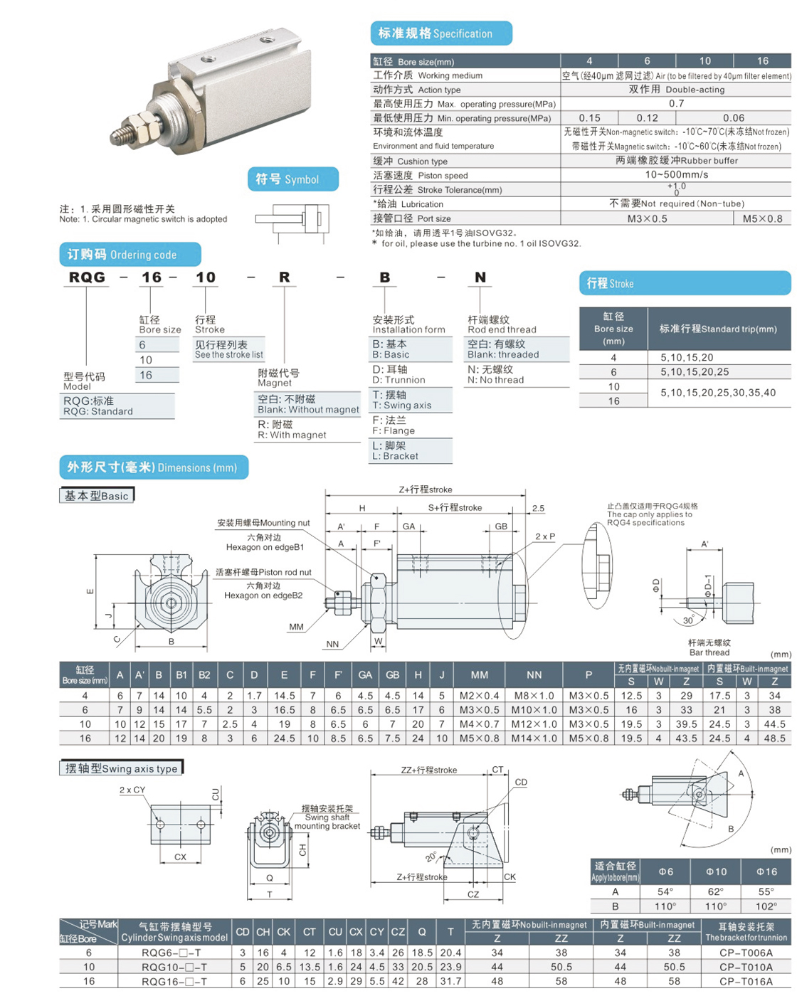 Double action needle cylinder * Various installation style are optional